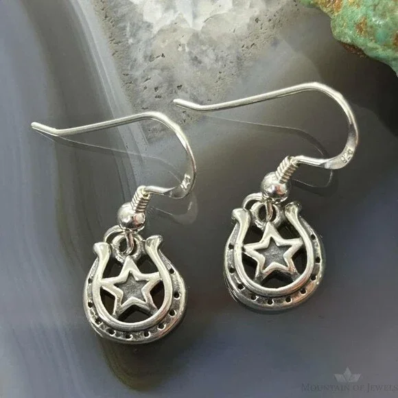 Carolyn Pollack Sterling Silver Horseshoe Dangle Earrings For Women